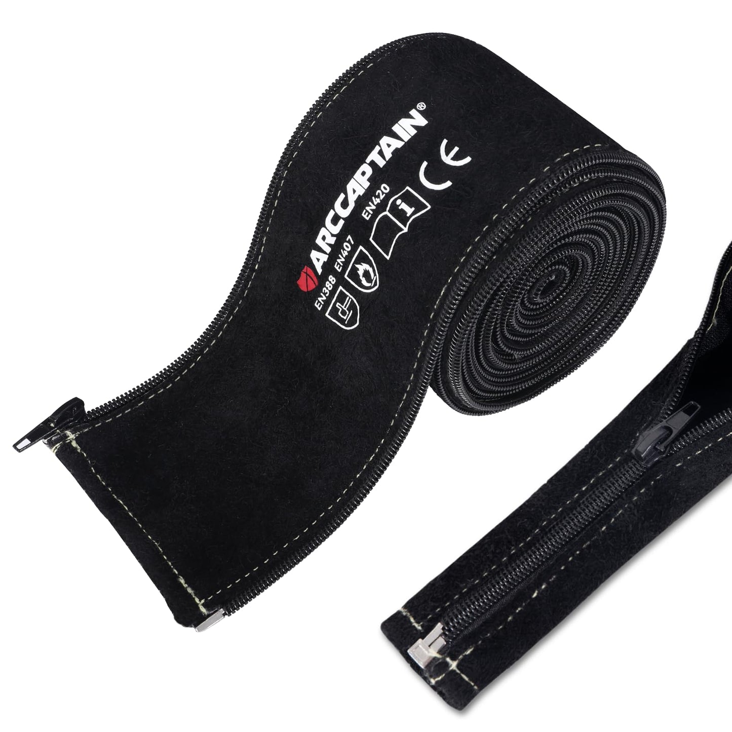 ARCCAPTAIN TIG Welding Torch Cable Cover, MIG Plasma Tig Torch Cover Resistant Leather with Zipper 3.7M (12FT) Length