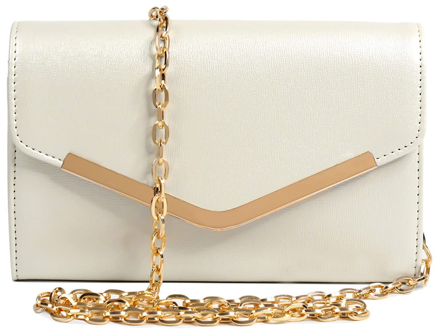 Autumnwell Clutch Purse Evening Bag for Women，Envelope Handbag With Detachable Chain for Wedding and Party（beige）