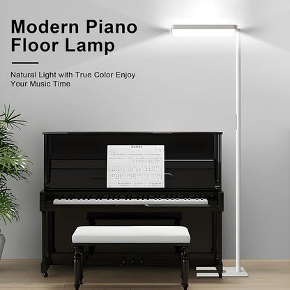 LED Floor Lamp 78ines Tall Floor Lamp 80W White Mordern Office Standing Lights Eye-Care Reading Lamps for Living Room Study Bedroom 4000K Daylight