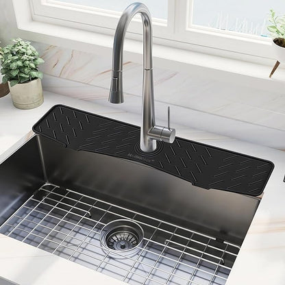 Meiliweser Faucet Mat for Kitchen Sink – 24” x 5.1” Extra-Long Silicone Splash