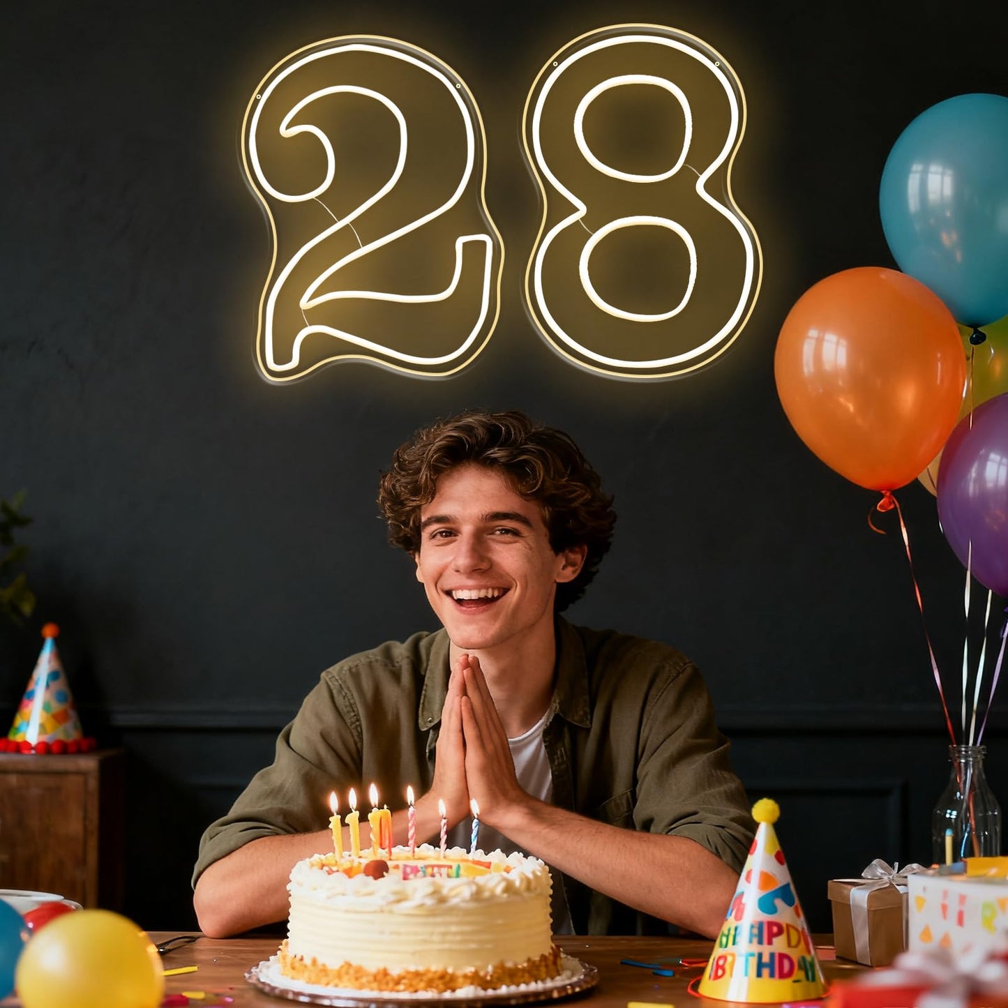 RUMONZS LED Acrylic Light up Number, Decorative Transparent Light up Letters USB Powered Big Number Sign Light for Birthday, Night Light, Party, Anniversary, Christmas, Home Decor, Wedding 11.8'' (number2)