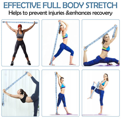 TIESOME Stretch Strap, Elastic Yoga Stretching Strap Multi-Loop for Physical Therapy Pilates Yoga Dance & Gymnastics Exercise and Flexible Pilates Stretch Band