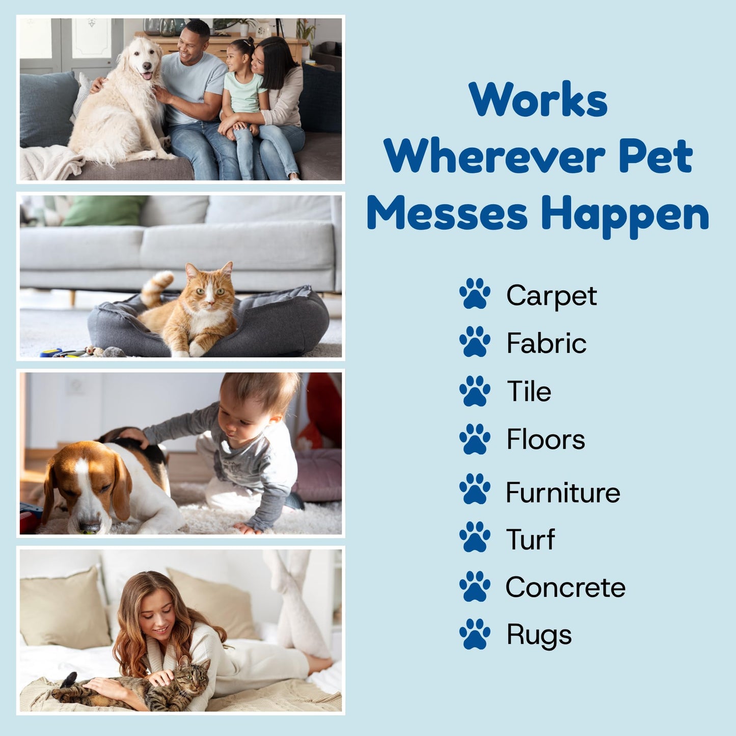 Bioclean Pet Carpet Cleaner & Deodorizer – Eliminates Pet Urine Smell, Stain & Odor Remover, No Residue, Made in USA – 32oz