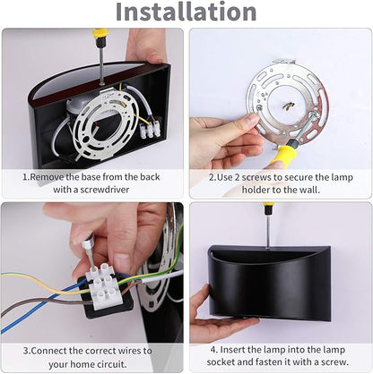 LIGHTESS LED Wall Sconce Light Indoor Dimmable Wall Lights Modern 12W Hallway Wall Lighting for Living Room Bedroom Stair, Warm White