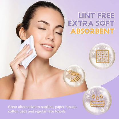 300 Count Disposable Face Towels Ultra Soft Hand Washcloth Lint-Free Dry Wipes