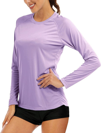 Women's UPF 50+ Sun Protection Long Sleeve Shirt - Ideal for Hiking, Fishing & Workouts