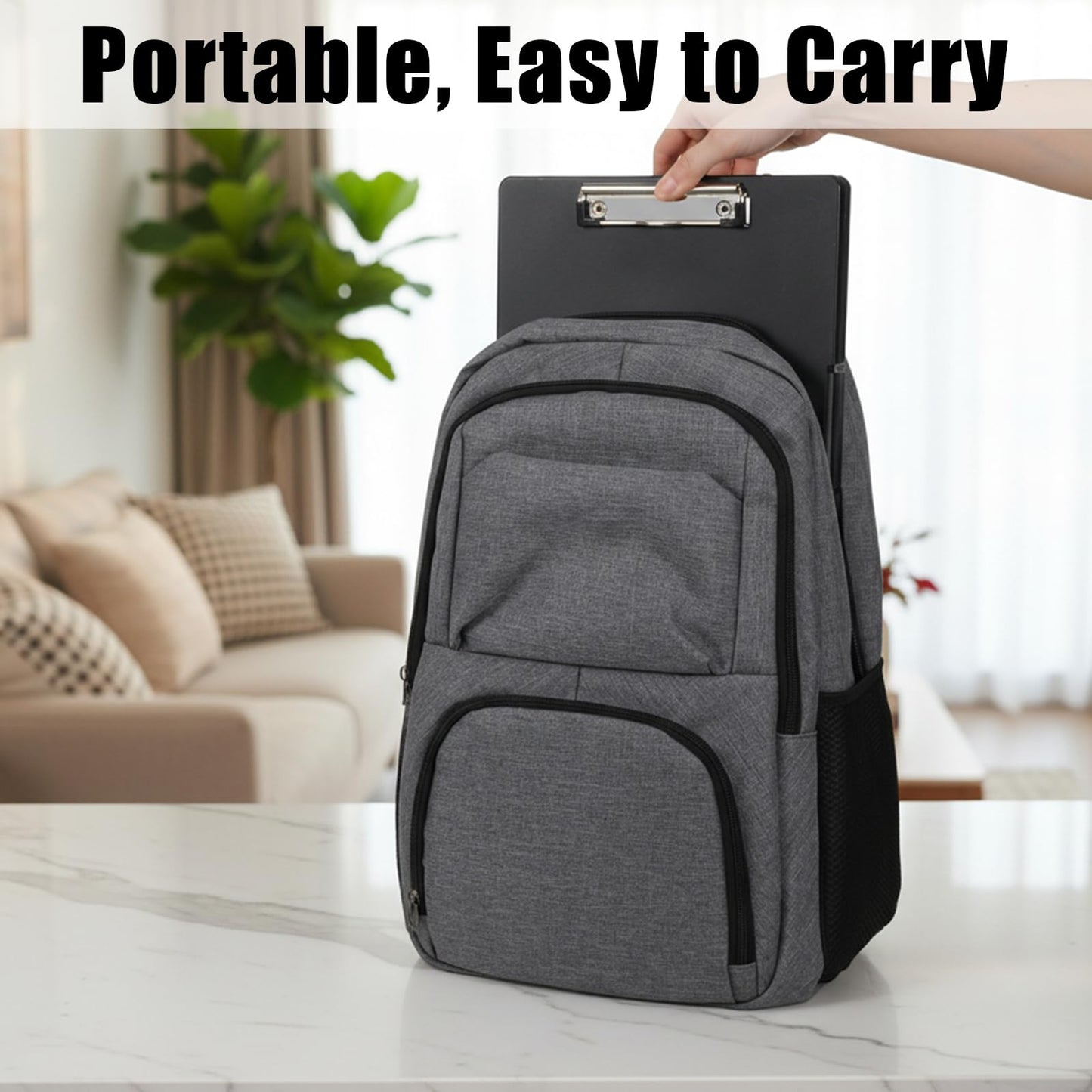 Afcabakila 3 Pack Clipboard with Storage, Foldable Clipboard Organizer with Pen Holder, Heavy Duty Plastic Writing Board for Nurse, Teacher, Student, Office Supplies, Black