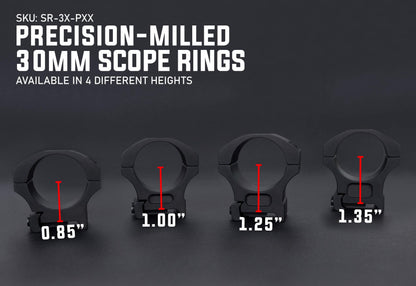 Monstrum Precision V2 Scope Rings with Picatinny Anti-Recoil Lugs | 30 mm Diameter | 1.00 inch Center Height