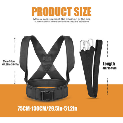 YNXing Sled Pulling Harness, Tire Pulling Harness with Pull Strap for Resistance Training, Adjustable Padded Shoulder Strap (13.1FT)