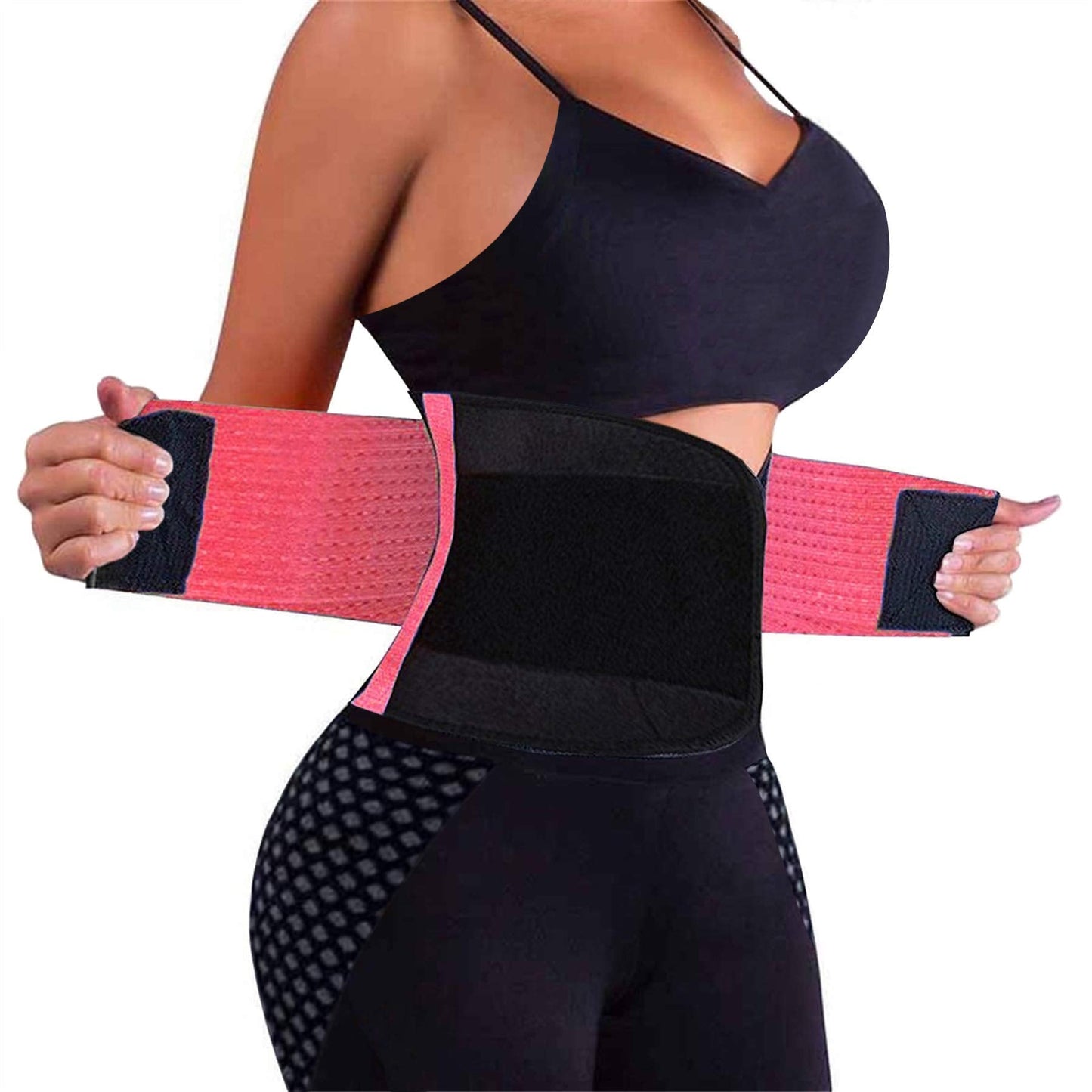 VENUZOR Waist Trainer Belt for Women - Waist Cincher Trimmer - Slimming Body Shaper Belt - Sport Girdle Belt (UP Graded)(Pink,XX-Large)