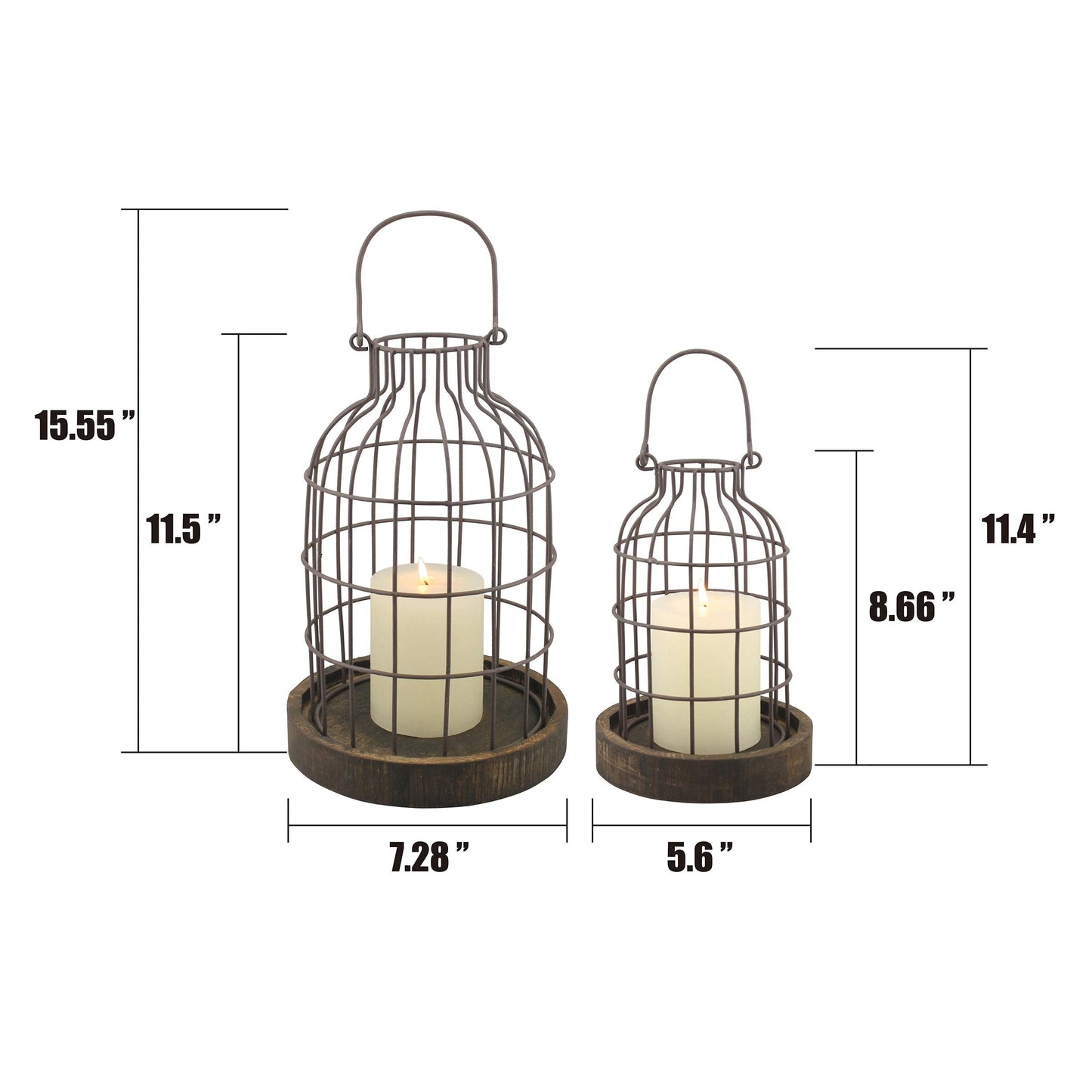 Stonebriar SB-5393C 2PC Wire METAL CLOCHE SET, Set of 2, Brown
