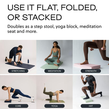 Stakt The Original Foldable Yoga Mat, Premium Foldable Exercise & Workout Mat with Non-Slip Surface, Lightweight Portable for Studio or Home Use, As Seen on Shark Tank - Dune
