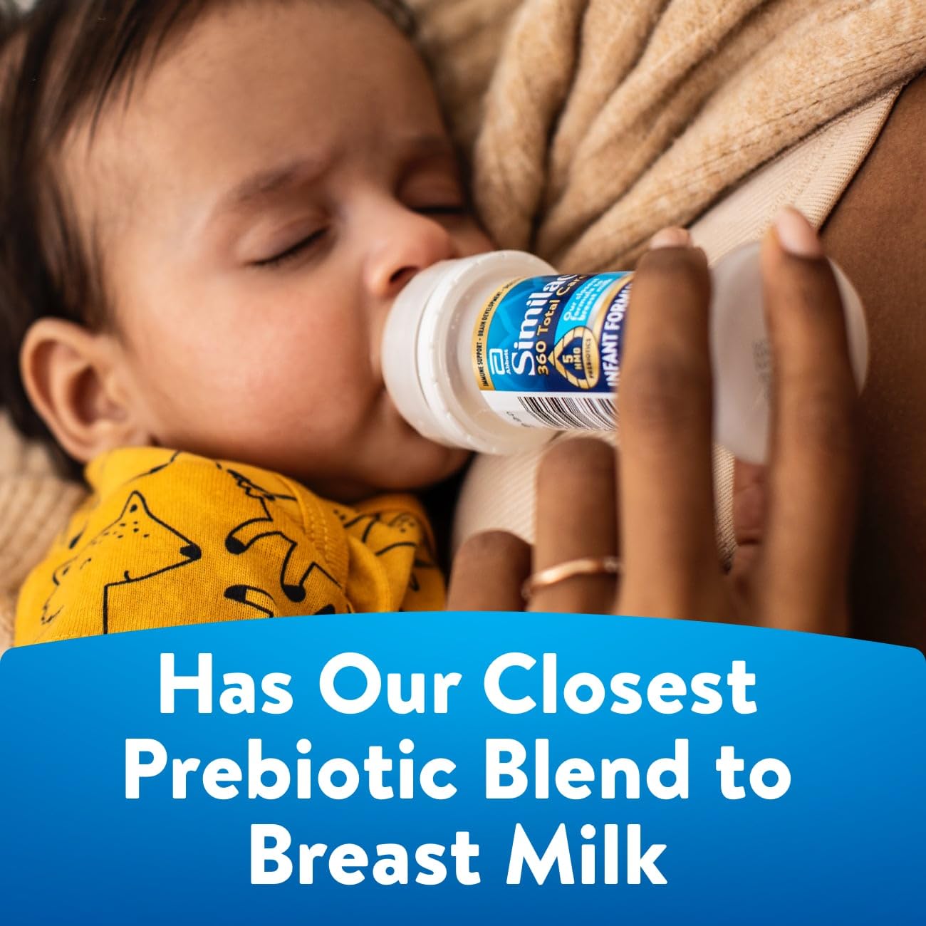 Similac 360 Total Care Infant Formula, Has 5 HMO Prebiotics, Our Closest Prebiotic Blend to Breast Milk, Non-GMO, Baby Formula, Ready to Feed, 2-fl-oz Bottle, Pack of 48