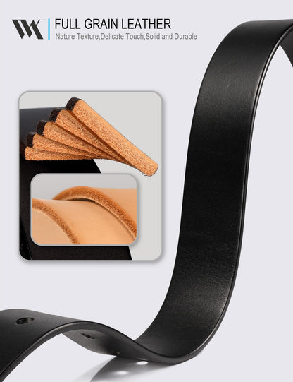 WOLFANT 1.5" Top Full Grain Leather Belt for Men in Gift Box,100% Italian Real Solid Leather