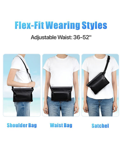 F-color Waterproof Fanny Pack - Cruise Essentials 2026 - Waterproof Pouch with Adjustable Waist Strap, Triple Zipper Roll-Top Dry Bag for Phone, Keep Passport Valuables Dry for Beach Kayaking Boating