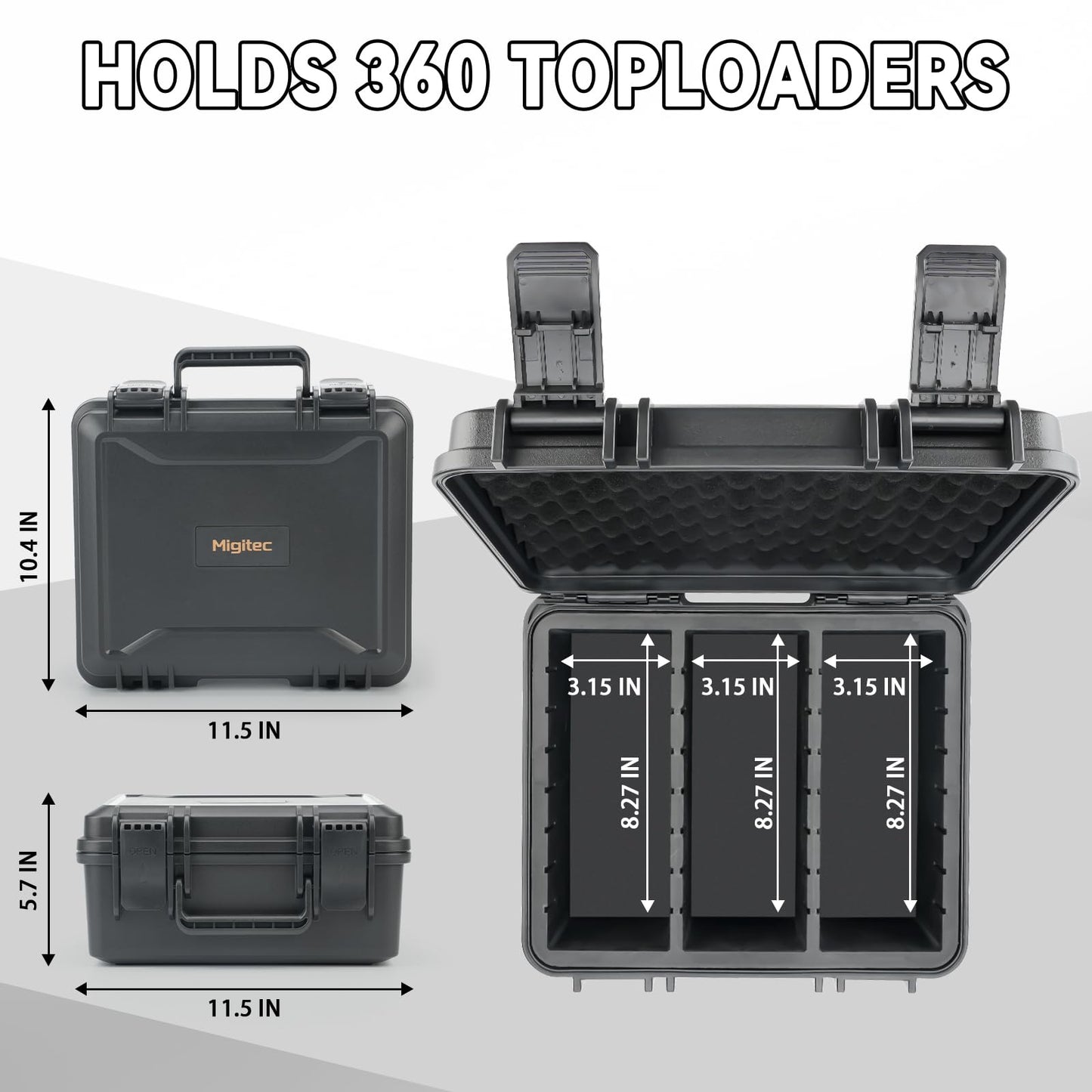 Migitec Hard Shell Toploader Storage Box for 3" x 4" 35PT Rigid Card Holder