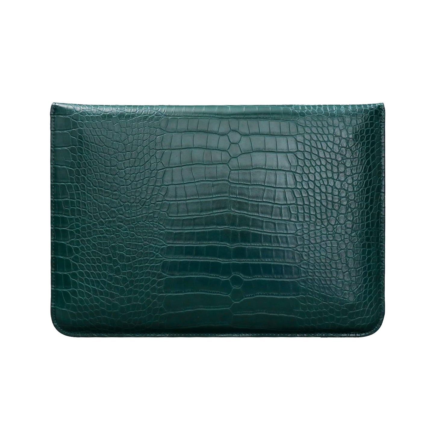 Lunivop Laptop Envelope Pouch for MacBook 13-14-inch (M1/M2) 2016-2022 MacBook Neo 13" Pro 14" Air 13 inch (M2/M3/M4/M5) 2022-2026 Crocodile Grain PU Leather with Stand Laptop Sleeve Case (Green)