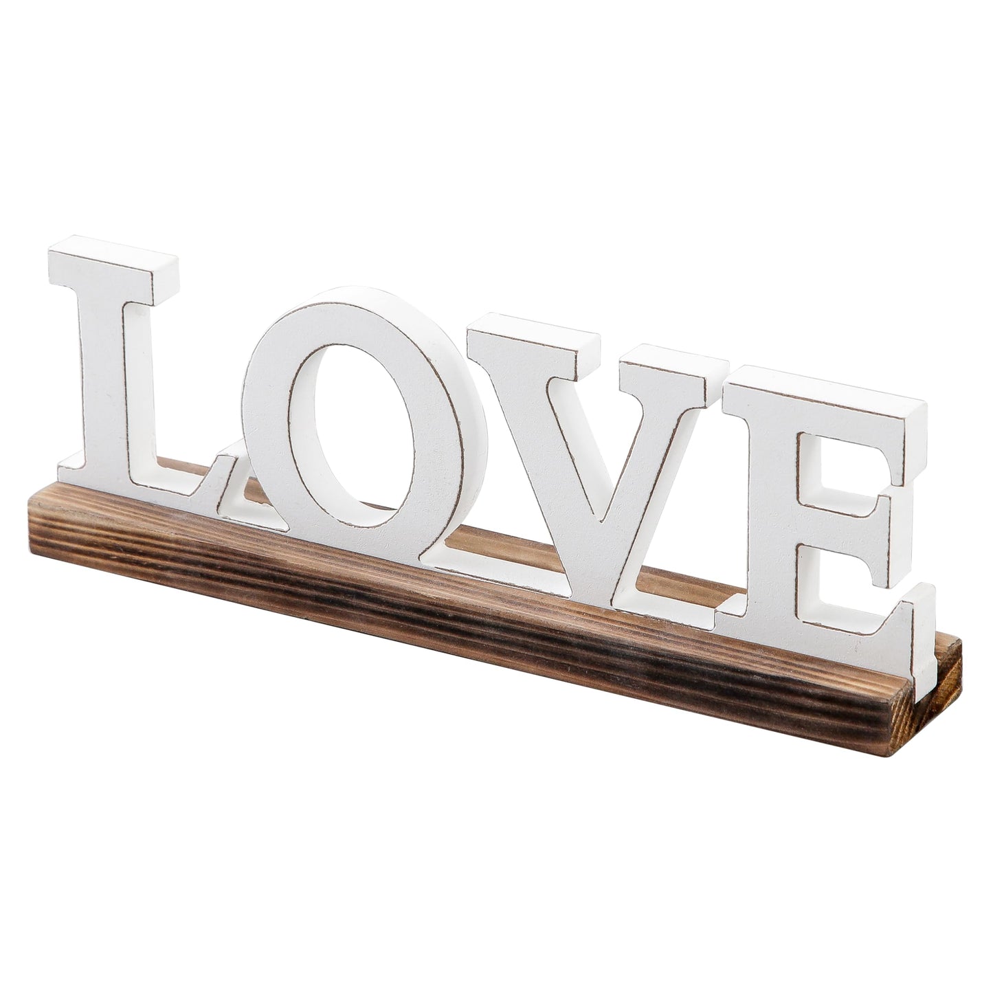 Sintosin Rustic Love Signs Decor 12", Farmhouse Wooden Love Signs for Home Decor, Distressed White Wedding Signs for Tabletop, Decorative Bedroom Signs for Valentine Thanksgiving Christmas