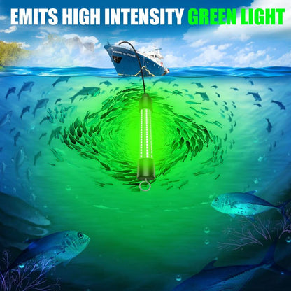 Underwater Fishing Light Compatible for Dewalt 20V Battery，LED Green Light for IP68 1300 Lumens Fish Attracting, Night Fishing for Docks Boats or Kayaks(no Battery)