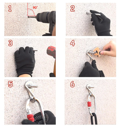 304 Stainless Steel Climbing Anchor Bolt, 30KN Rock Climbing Bolt Hanger, Climb Fastening Bolt Safe Fixed Point, 4 Set Rock Climbing Holds