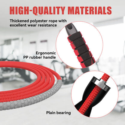 Jump Rope with Adjustable Length Cotton Rope Double Bearing Skipping Rope for Women Men Kids Jumprope Suitable Home, Gym, School Workout Equipment for Fitness & Weight Loss