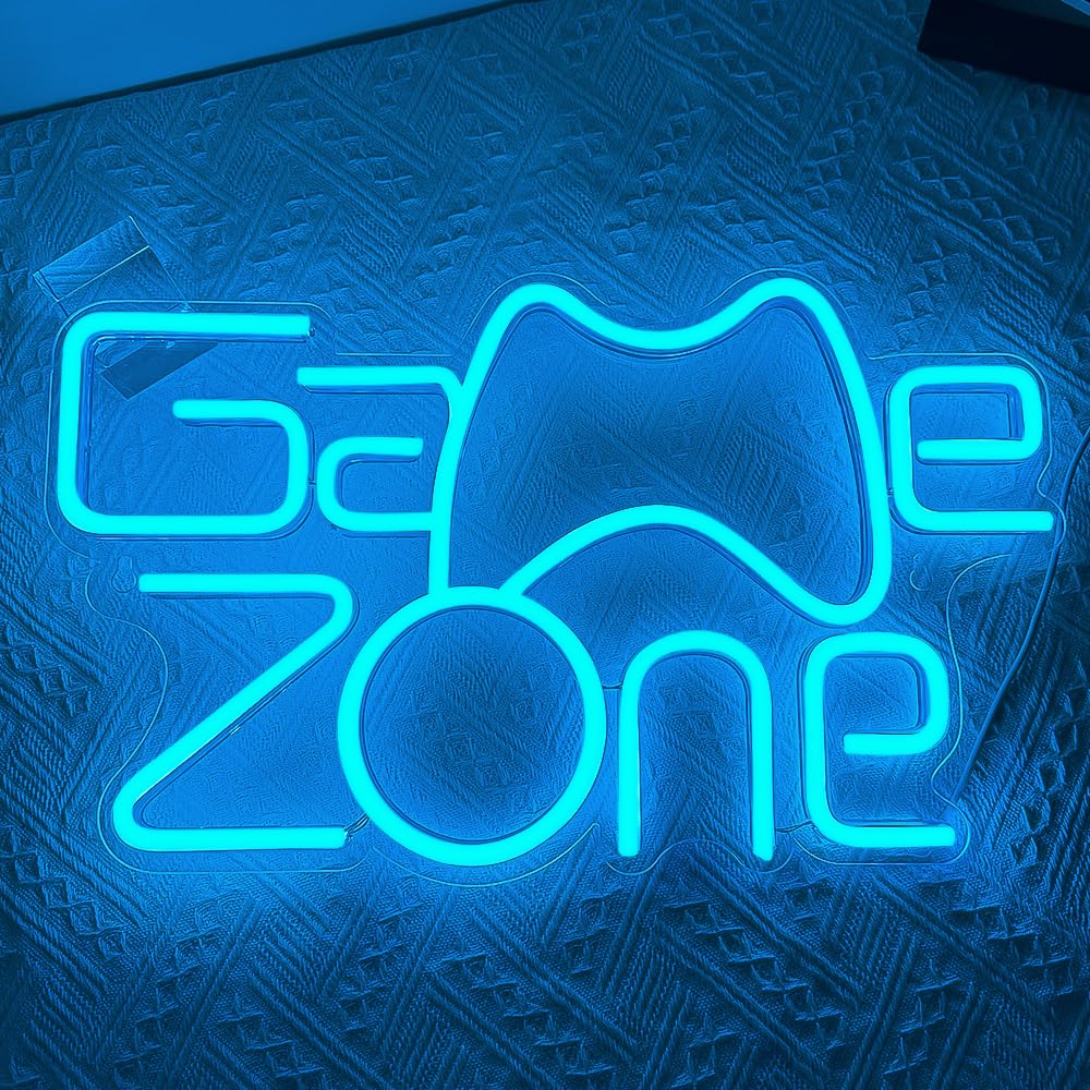 RuCvixkt Game Zone Neon Sign,Gamer Neon Light for Game Room Decor,Gaming Neon Light Signs Gift for Teen Boys Room Decor with USB Powered