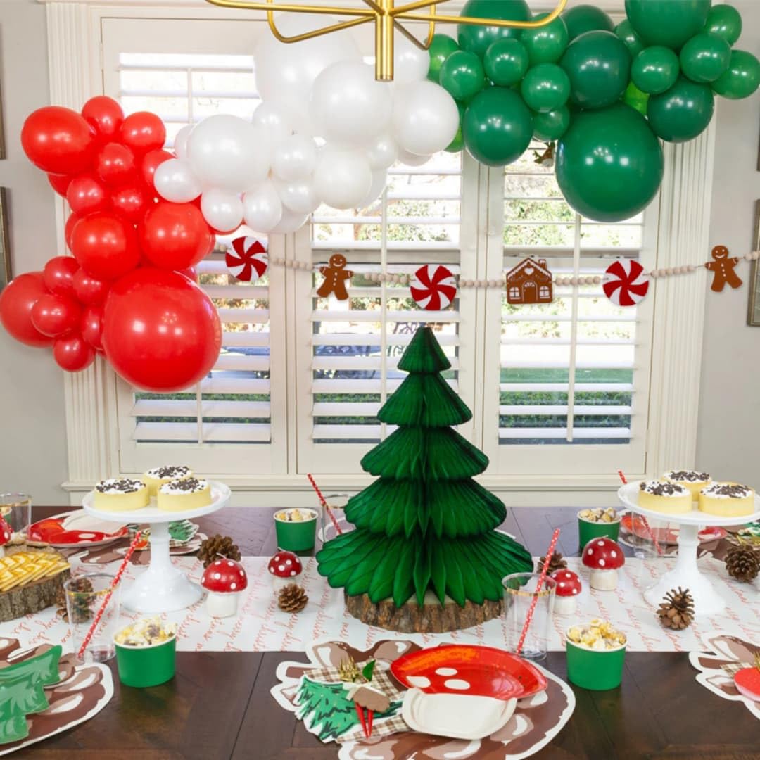 5.9FT Gingerbread Garland Christmas Decoration for Mantle, Xmas Gingerbread Man Wood Bead House Decor Indoor Fireplace
