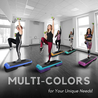 Yes4All Adjustable Workout Aerobic Exercise Step Platform Health Club Size with 4 Adjustable Risers Included and Extra Risers Options
