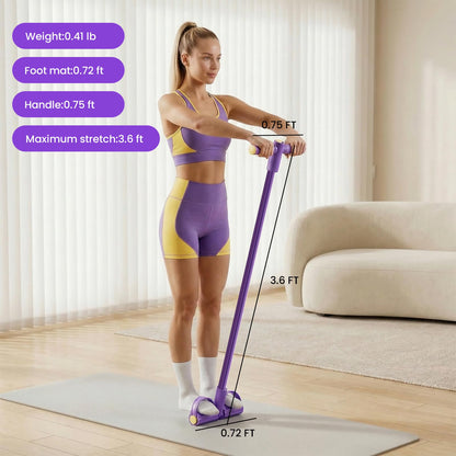 Upgraded 8-Tube Multifunction Foot Pedal Resistance Band, Enhanced Tension Sit Up Pull Rope, Abdominal Trainer for Home Gym, Full Body Workout for Core Leg Arm Waist Strength Training, use Barefoot