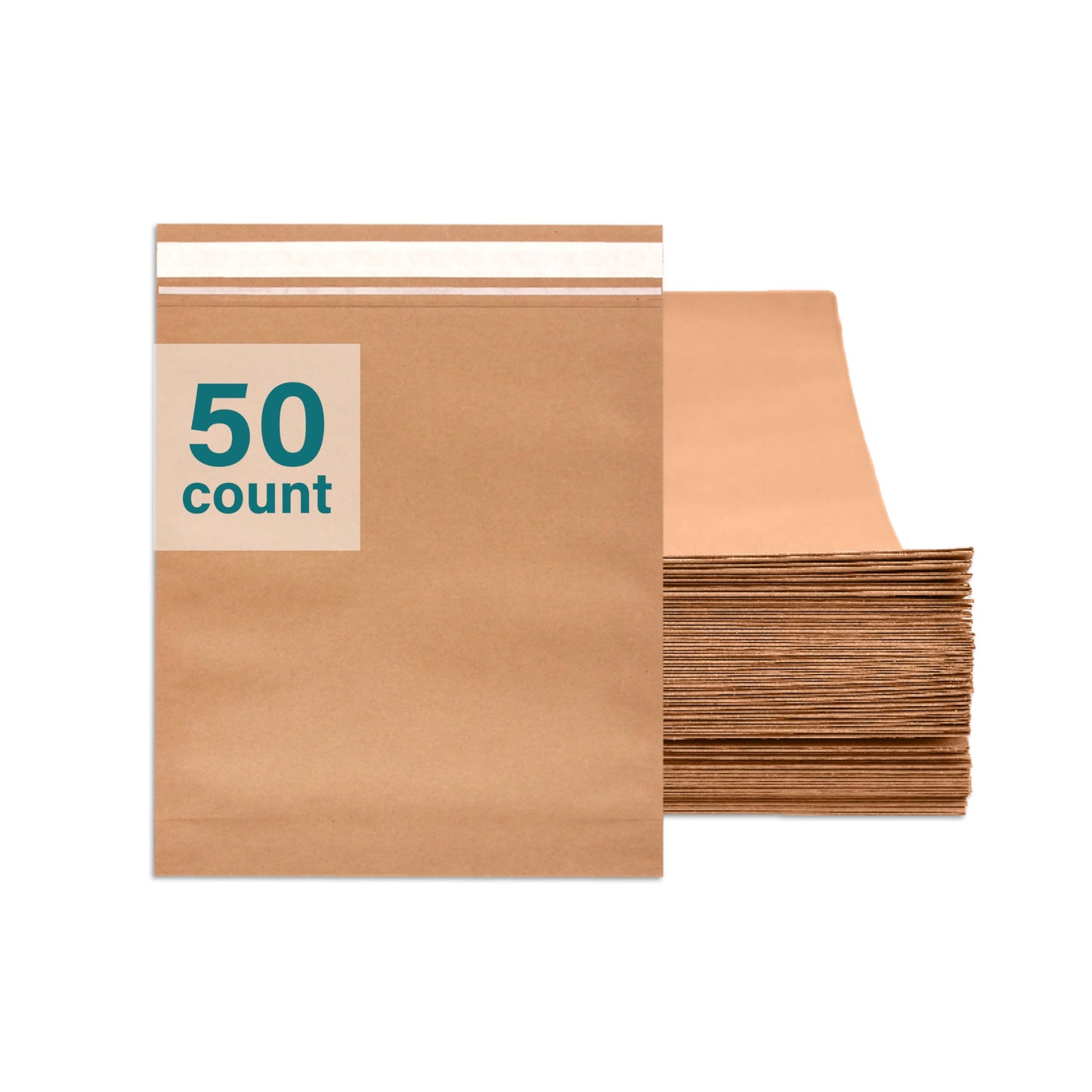 Elementree Small Recyclable Paper Mailers - 11" x 12.5" - 50 Count - Brown Expandable Envelopes & Shipping Bags - Made in the USA - Double-Walled Kraft Paper (00955)