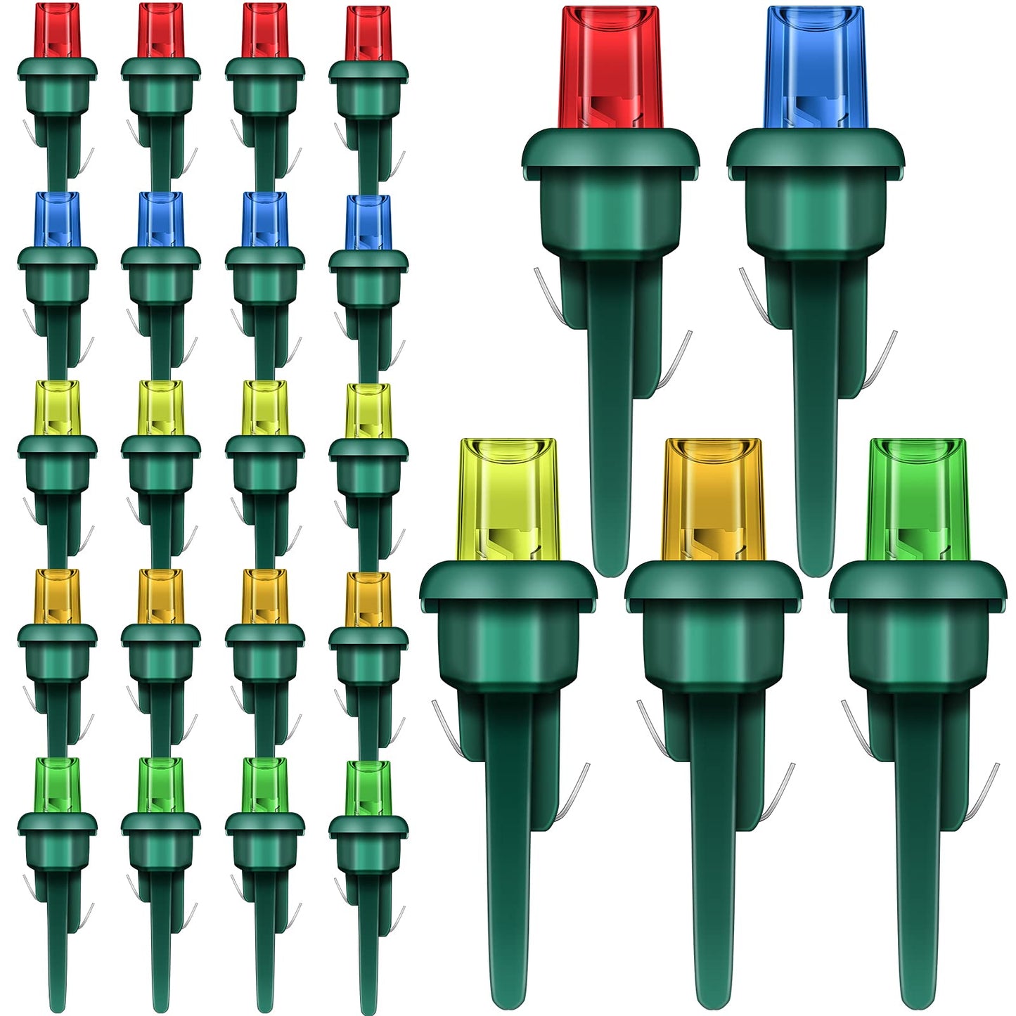 Mudder 80 Pieces Christmas LED Replacement Bulbs Outdoor String Light Replacement Bulbs for Christmas Tree Light Supplies(Simple Style,Red, Yellow, Green, Blue, Orange)