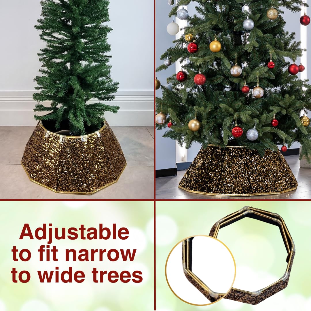 Black & Gold Christmas Tree Skirt Collar