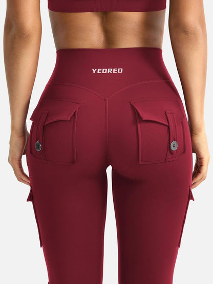CoreFlex Women's High-Waisted Flare Leggings - Hidden Pockets, No Front Seam, Perfect for Gym & Yoga
