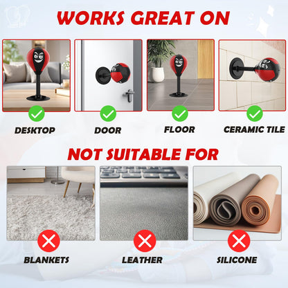 Desktop Punching Bag with Suction Cup - Stress Relief Toy for Office Desk, Heavy Duty Boxing Ball for Adults and Kids, Fun Gift for Coworkers & Friends