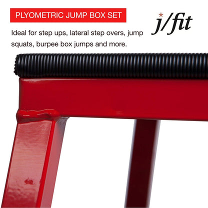 JFIT Plyometric Jump Box - 18", Red/Black
