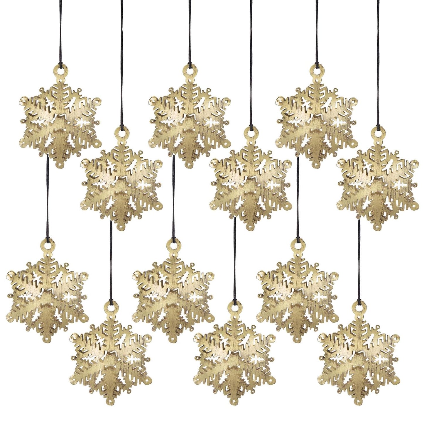 3.5x3.5 Snowflake Hanging Ornament, Hanging Home Decor Accents for Christmas Tree, Holiday Display, Set of 12