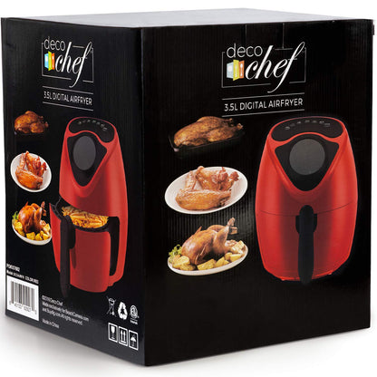 Deco Chef 5.8QT (19.3 Cup) Digital Electric Air Fryer with Accessories and Cookbook- Air Frying, Roasting, Baking, Crisping, and Reheating for Healthier and Faster Cooking (Black)