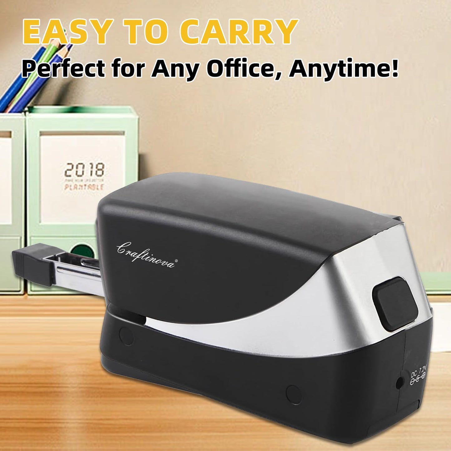 Craftinova Electric Stapler, 25 Sheet, Include 2000 Staples and 1 Remover, Jam Free, Professional and Home Office Stapler，Battery not Included，AC or Battery Powered.
