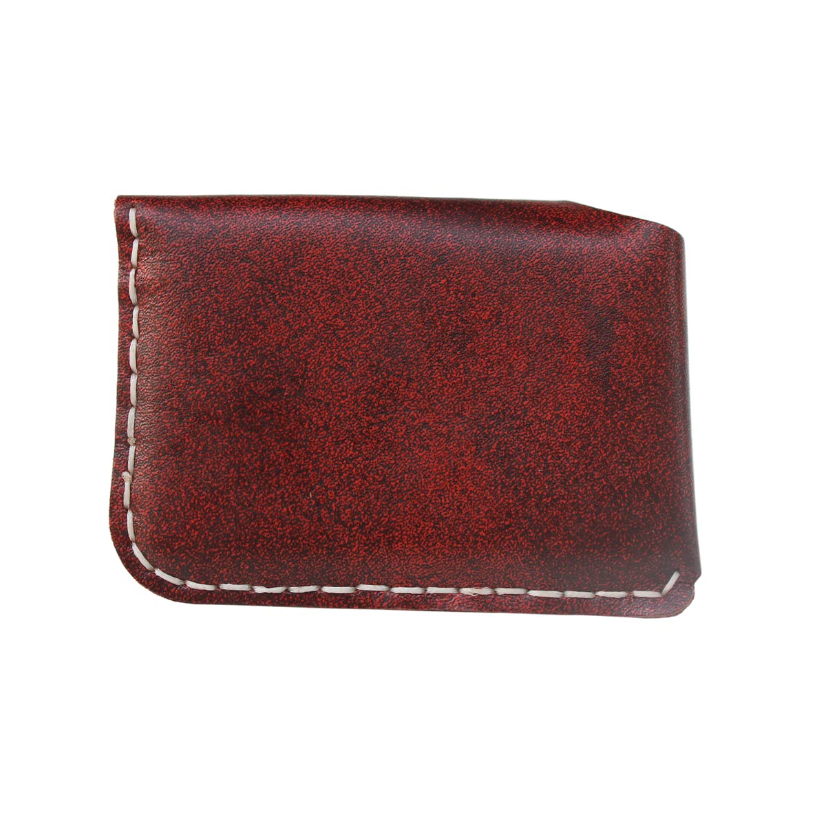 YAN TA HANDMADE Leather Card Case Wallet with Money Clip Minimalist Simple Thin and Large Capacity Front Pocket Card Holder (maroon)
