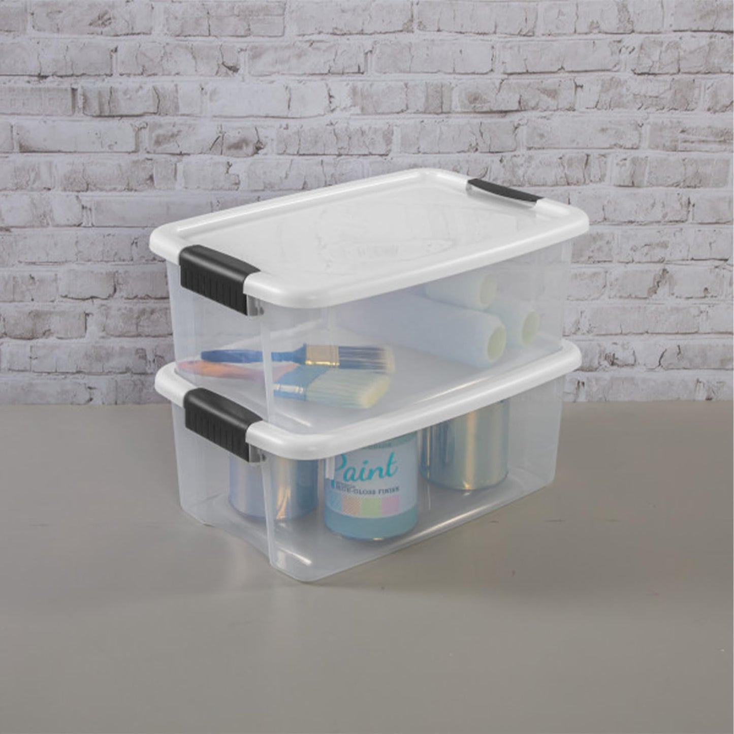 Sterilite 6-Pack Ultra Latching Box, Storage Bins with Lids, Clear Plastic, 18 Quart - Heavy-Duty Organizing Containers for Closet, Bathroom, and Office