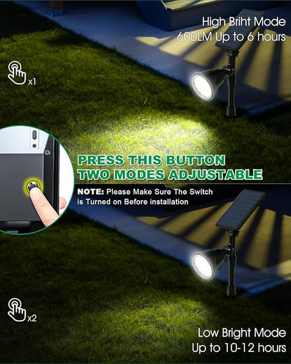 Solar Spot Lights Outdoor, Halloween Bright Solar Landscape Spotlights Waterproof 18LED 2-in-1 Solar Powered Flag Light Adjustable Auto On/Off Uplights for Flag Pole Garden Yard 1Pack (Cool White)