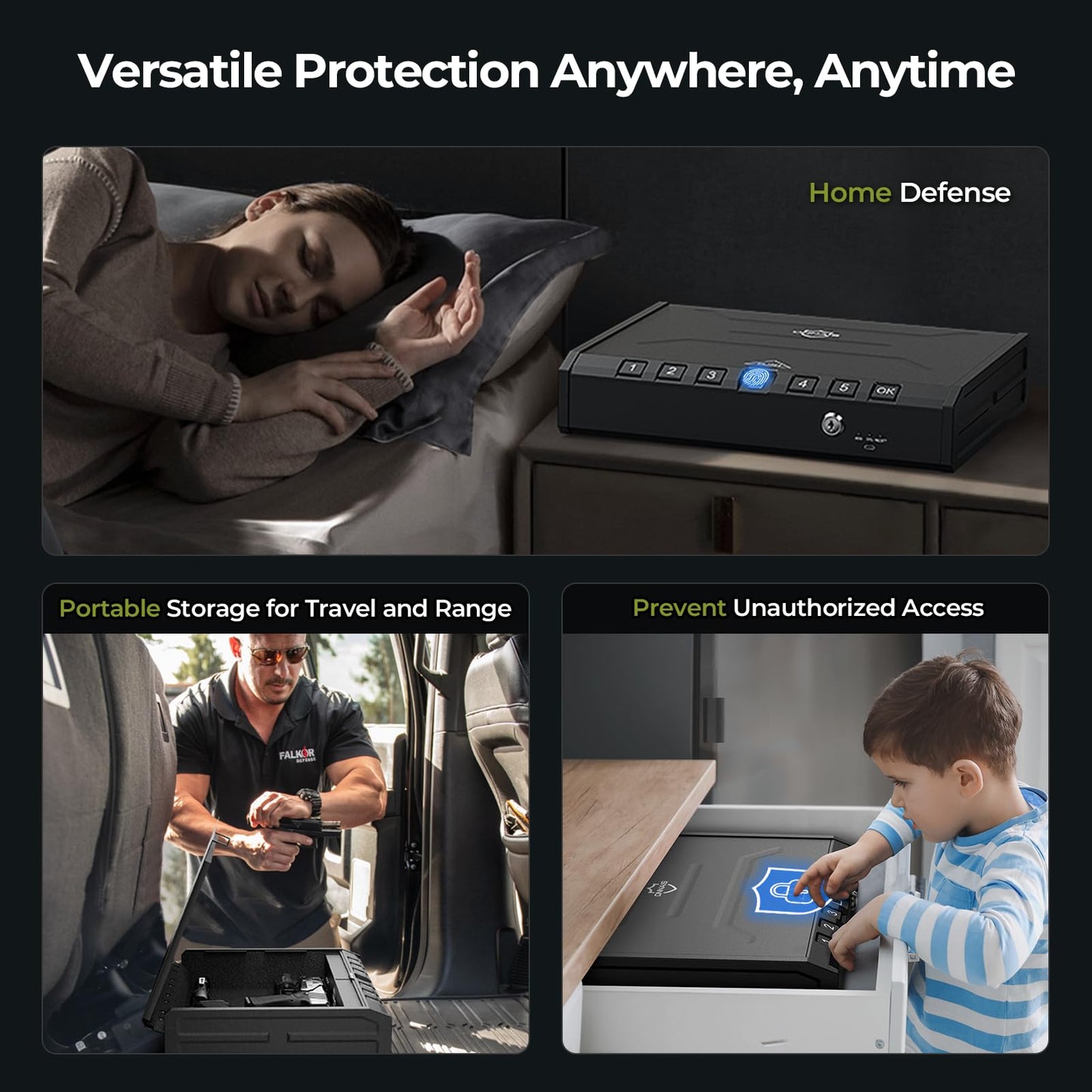 ONNAIS Large Biometric Gun Safe for Handgun with Fingerprint Keypad Lock