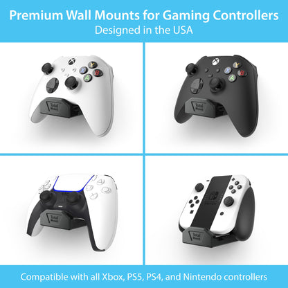 TotalMount Controller Wall Stands (2 Pack) with Non-Slip Pads & Removable Adhesive for Xbox, PS5, PS4, and Nintendo – These Premium Holders Won’t Damage Your Wall with Screws or Permanent Adhesive