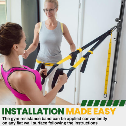 Wonderjune Resistance Bands Wall Mount System Adjustable Wall Anchor 35.5in Metal Gym Station for Exercises Home Fitness Workout Athletic Training,Resistance Bands Not Included