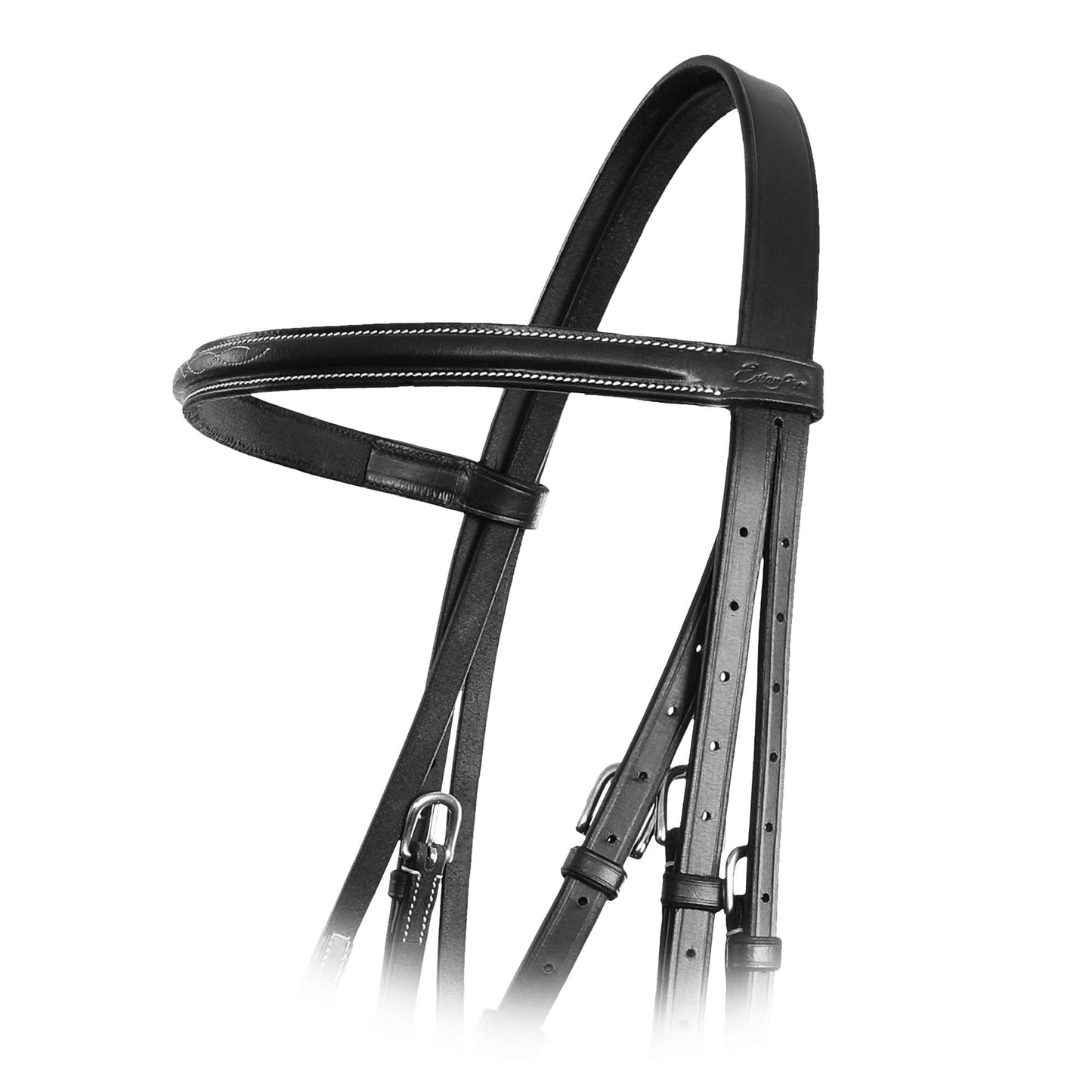 Exion Figure 8 Horse Bridle with Leather Laced Reins | English Jumping Bridle with Figure 8 Noseband | Black, Brown Equestrian Bridle for Horses, Cob, Pony & Oversize