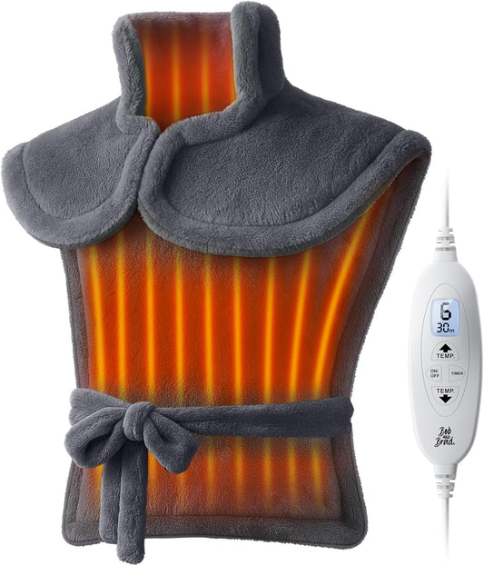 BOB AND BRAD Heating Pad for Back Pain Relief, FSA Edge-Weighted Electric Heat Pad for Neck HSA Eligible, Shoulders &Full Body Relief, Fast Heating, ETL Certified, Gift for Women Men Family 24"x34"