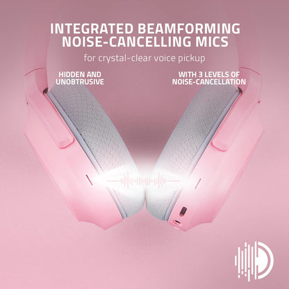 Razer Barracuda Wireless Gaming & Mobile Headset (PC, PlayStation, Switch 2, Android, iOS): 2.4GHz Wireless + Bluetooth - Integrated Noise-Cancelling Mic - 50mm Drivers - 40 Hr Battery - Quartz Pink