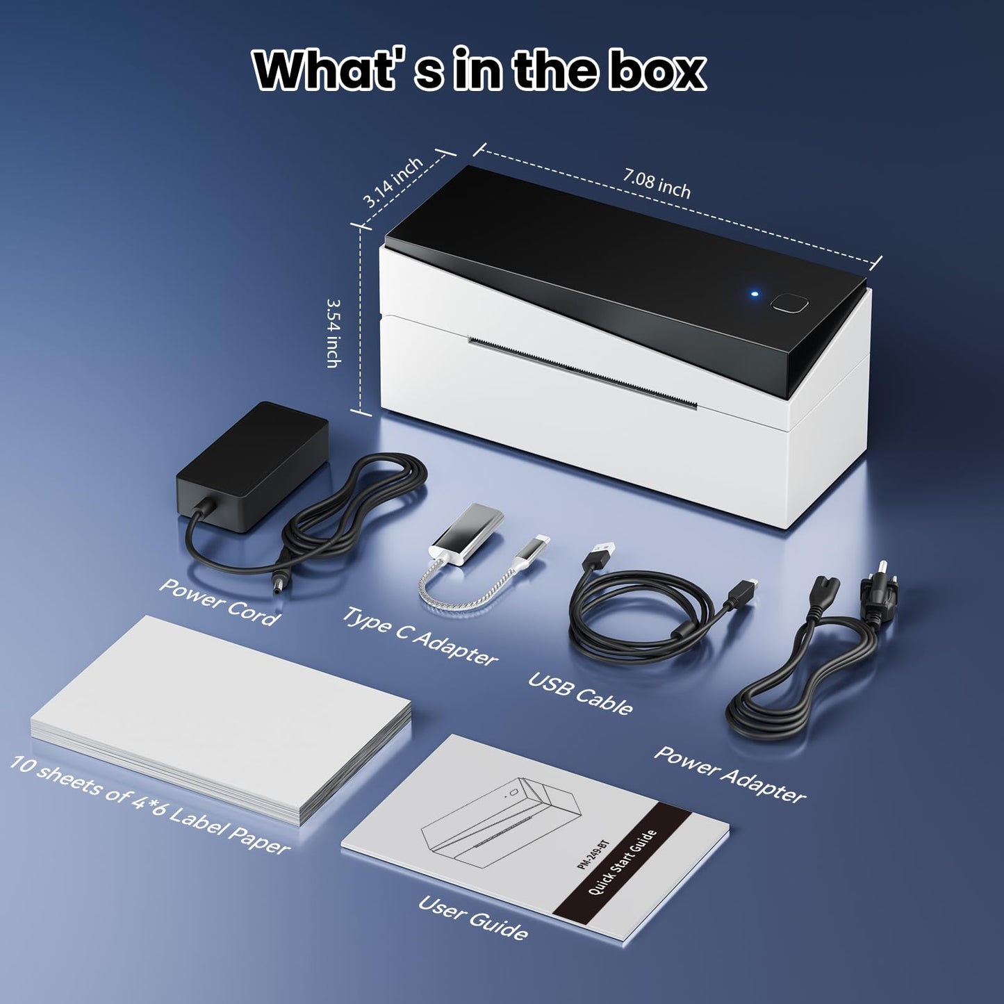 Omezizy Bluetooth Shipping Label Printer 4x6, 249BT Thermal Label Printer for Small Business, Shipping Packages, Office, Home, Compatible with Amazon, Tiktok, Ebay, USPS
