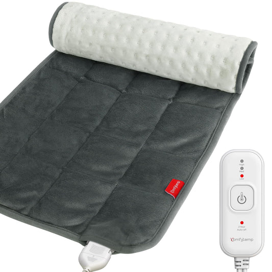 Comfytemp Weighted Heating Pad for Back & Period Cramps, FSA Eligible, Birthday Gifts for Mom Dad Women Men, 2.2lb HSA Electric Heat Pad for Neck Shoulder Pain Relief, 2H Auto-Off Heated Pad, 12x24