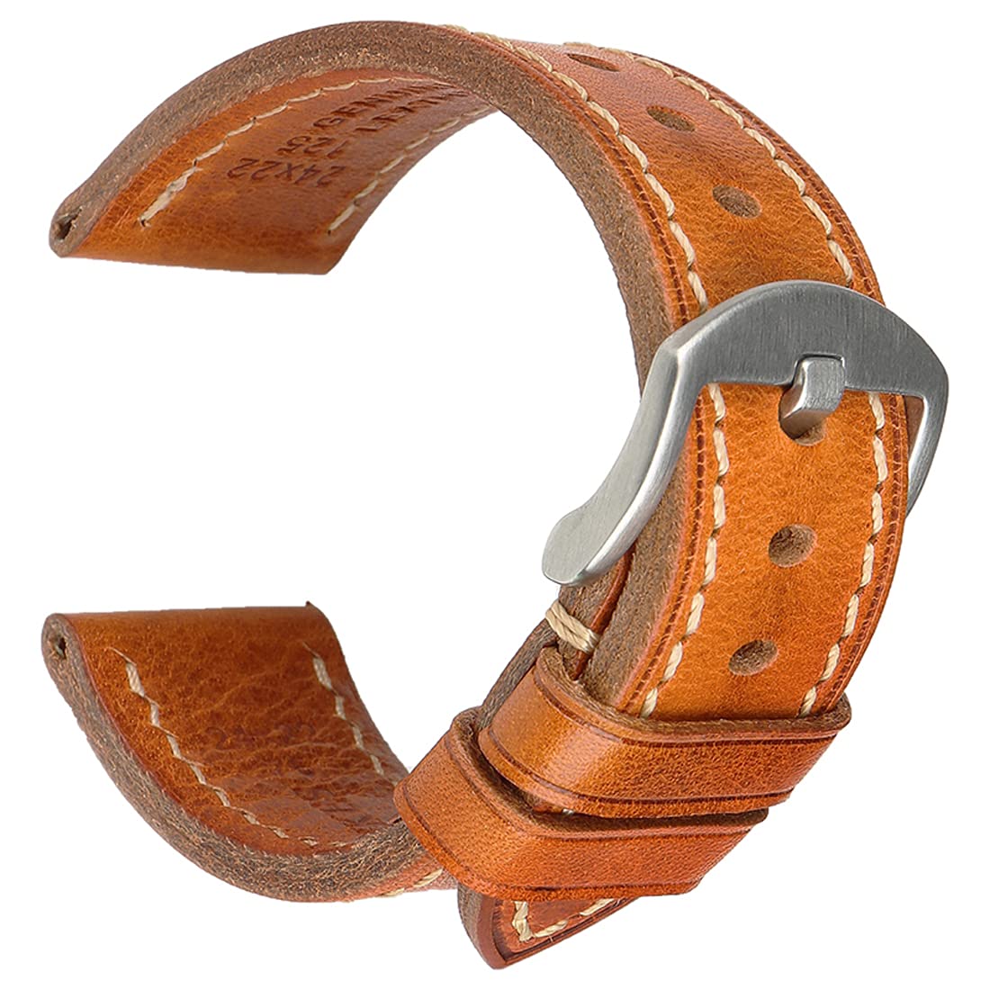 REZERO Leather Watch Straps, Italian Top Grain Leather Watch Band Replacements, Vegetable-Tanned Watch Bracelets for Men, Women 18/19/20/21/22/23/24/26mm